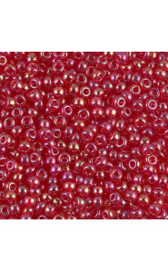 Miyuki rocailles Perlen 8/0 - Transparent dark red ab 8-254D